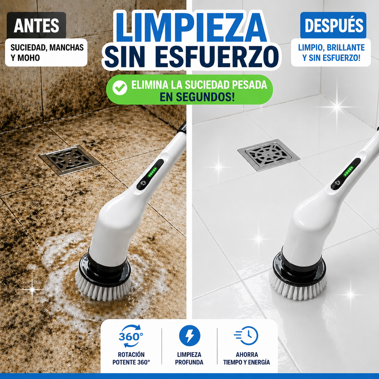 Cepillo Eléctrico 9 en 1: Tu aliado para un hogar impecable